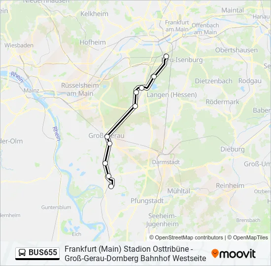 BUS655 Bus Line Map