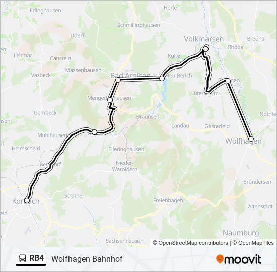 RB4 Bus Line Map