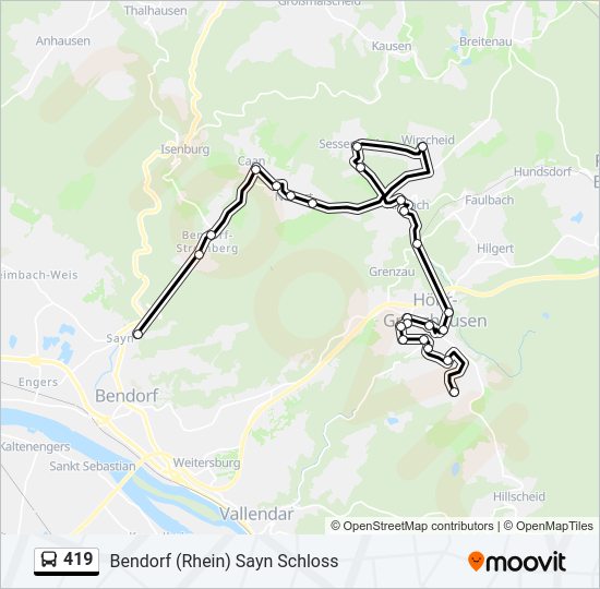 419 Route: Schedules, Stops & Maps - Bendorf (Rhein) Sayn Schloss (Updated)