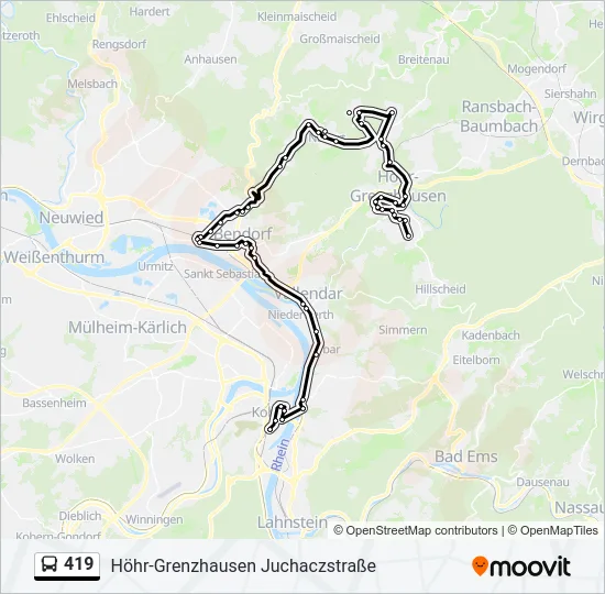 419 Bus Line Map