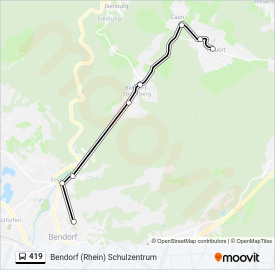 419 Bus Line Map
