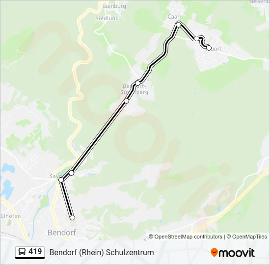 419 Bus Line Map