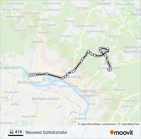 419 Bus Line Map