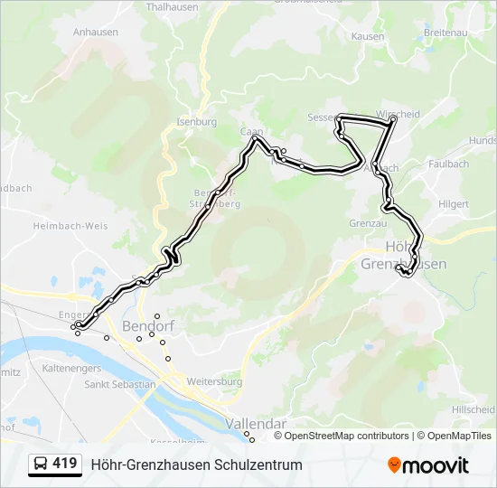 419 Bus Line Map