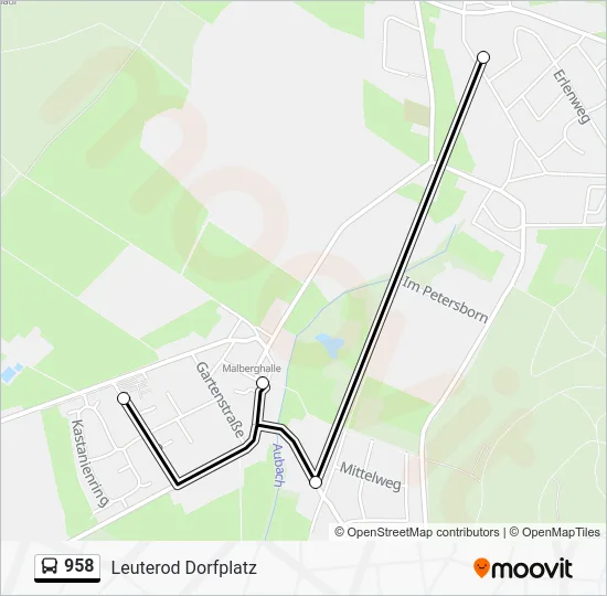 Автобус 958: карта маршрута
