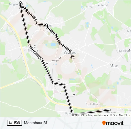 958 Bus Line Map