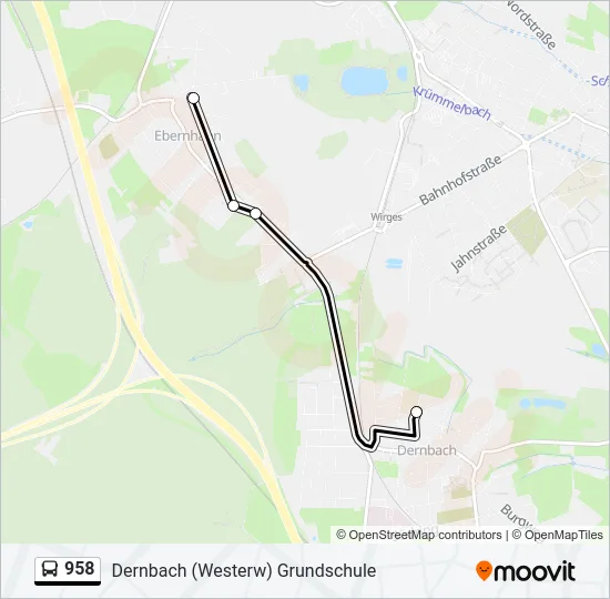 958 Bus Line Map