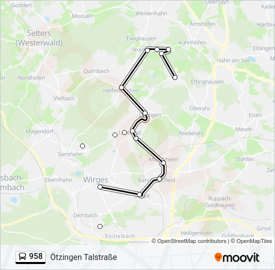 958 Bus Line Map