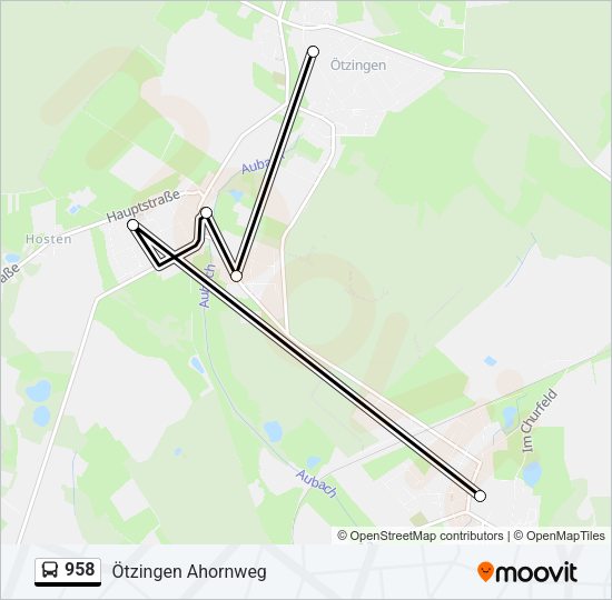 Автобус 958: карта маршрута