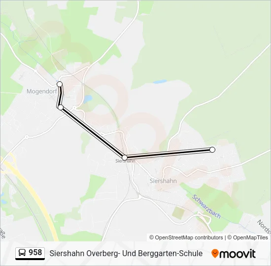 958 Bus Line Map