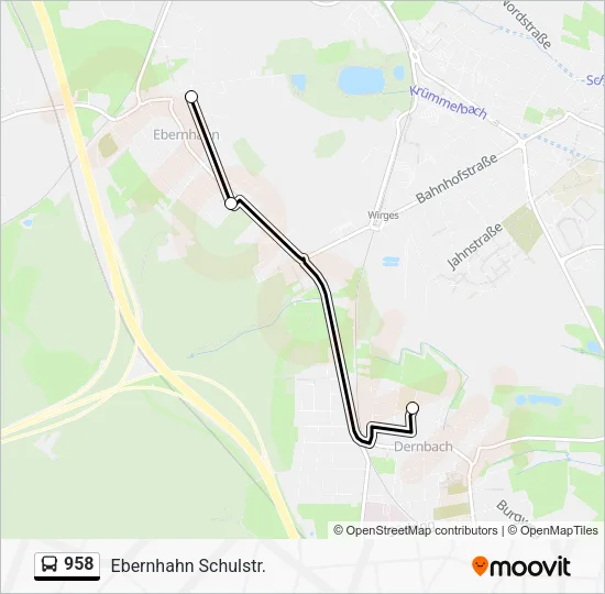 958 Bus Line Map