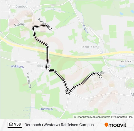 958 Bus Line Map