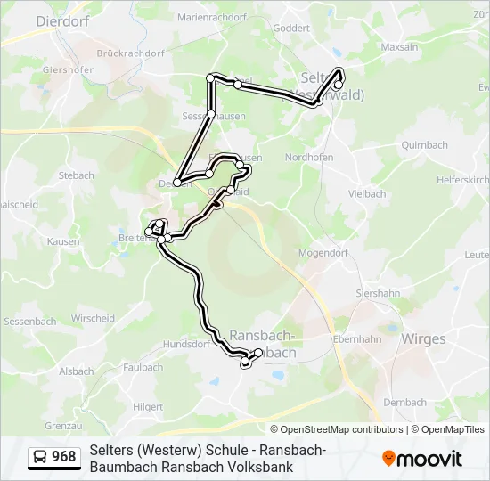 968 Bus Line Map