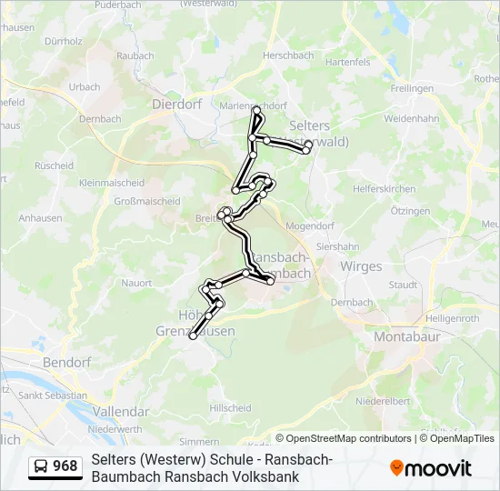 968 Bus Line Map