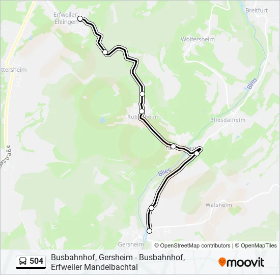 504 Bus Line Map