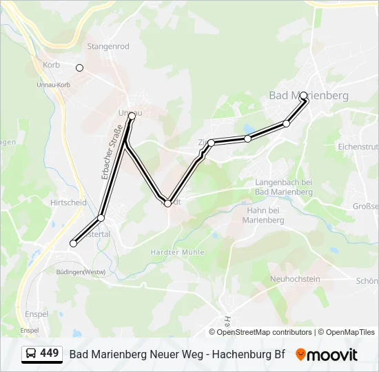 449 Bus Line Map