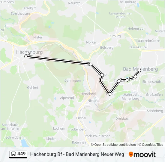 449 Bus Line Map