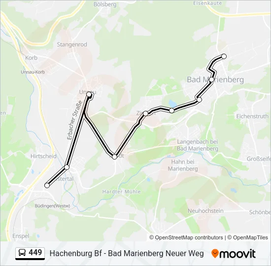 449 Bus Line Map