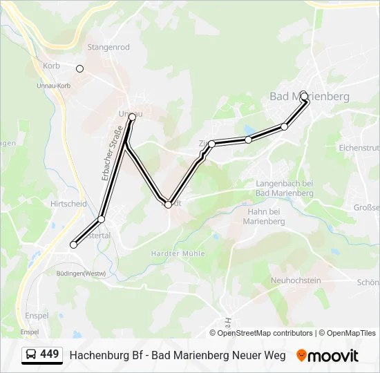 449 Bus Line Map