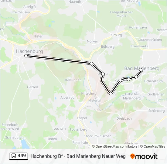 449 Bus Line Map