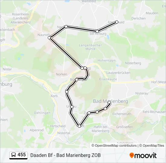 455 Bus Line Map