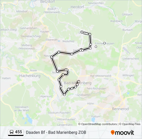 455 Bus Line Map