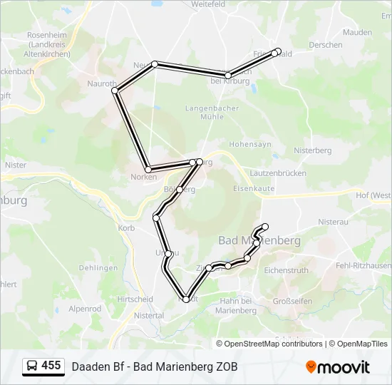 455 Bus Line Map