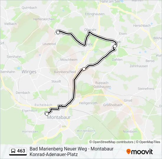 463 Bus Line Map