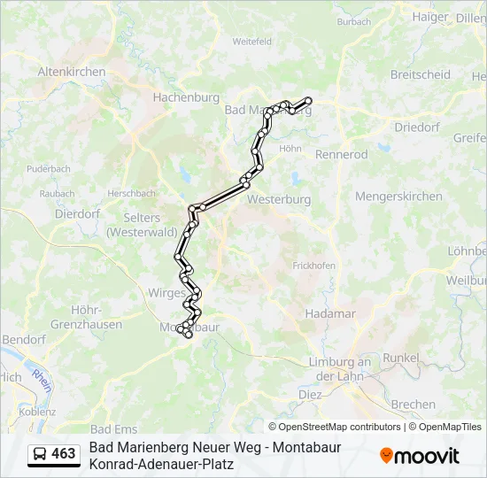 463 Bus Line Map