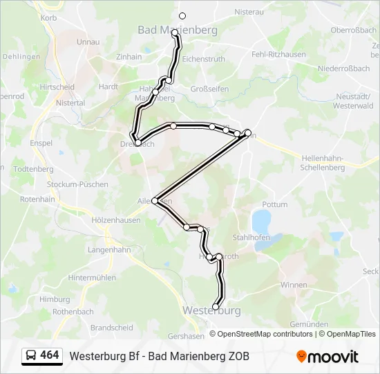 Автобус 464: карта маршрута