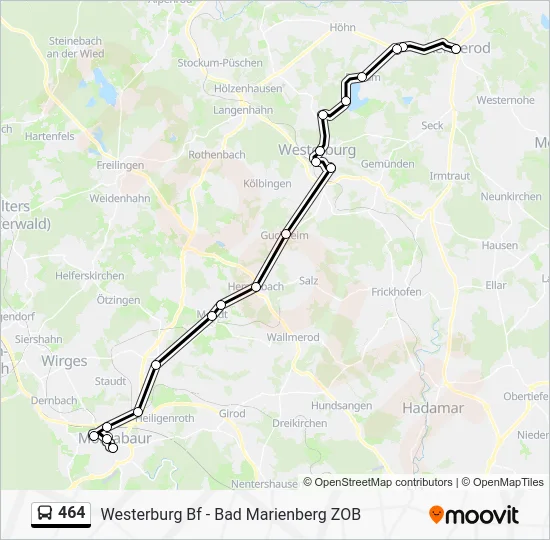 Автобус 464: карта маршрута