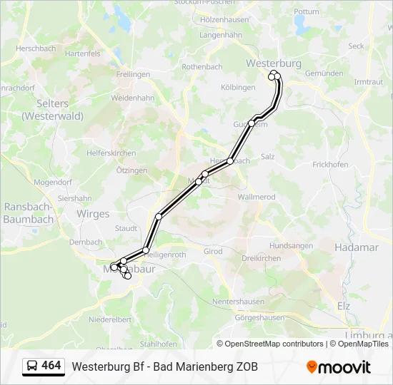Автобус 464: карта маршрута