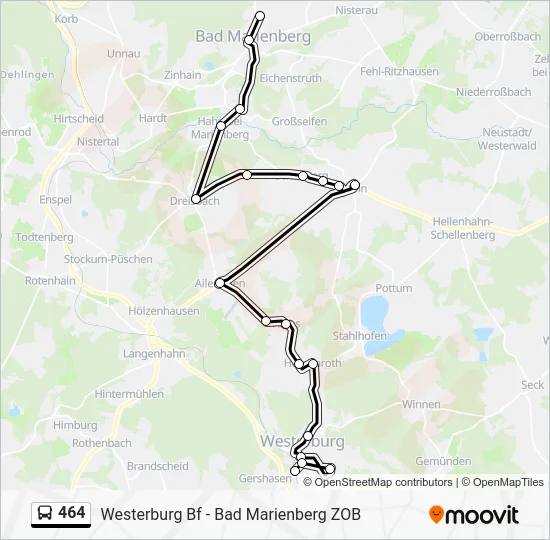 Автобус 464: карта маршрута
