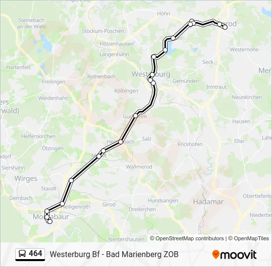 Автобус 464: карта маршрута