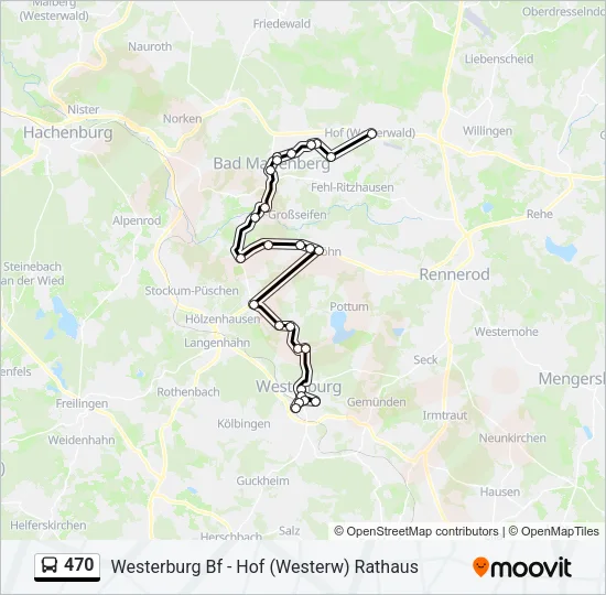 470 Bus Line Map