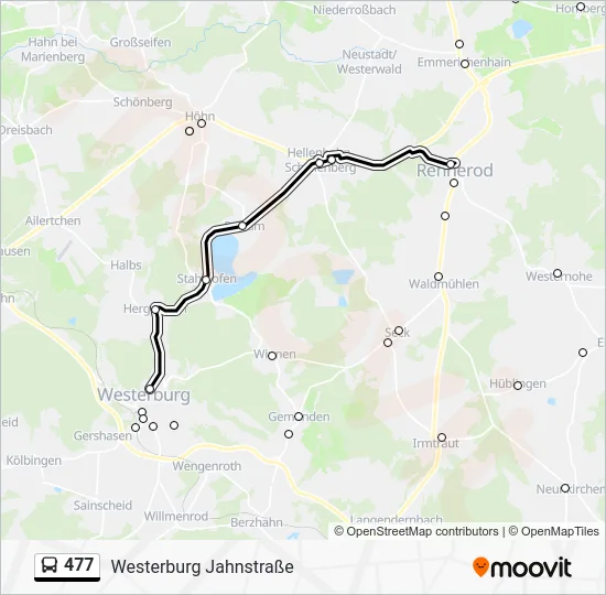 Автобус 477: карта маршрута