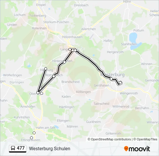 477 Bus Line Map