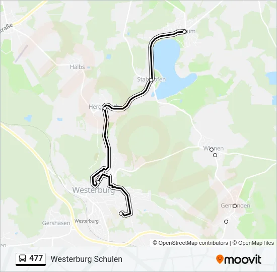 477 Bus Line Map