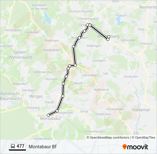 477 Bus Line Map
