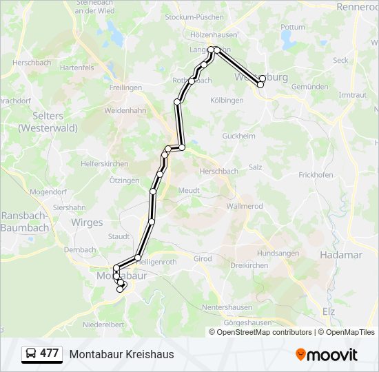 Автобус 477: карта маршрута