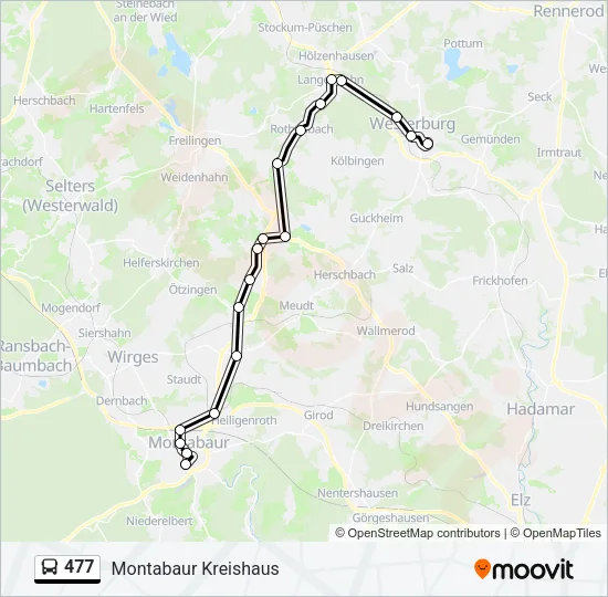 477 Bus Line Map