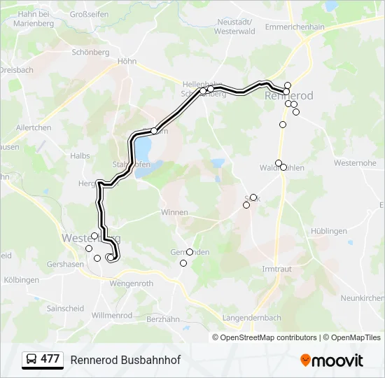 477 Bus Line Map