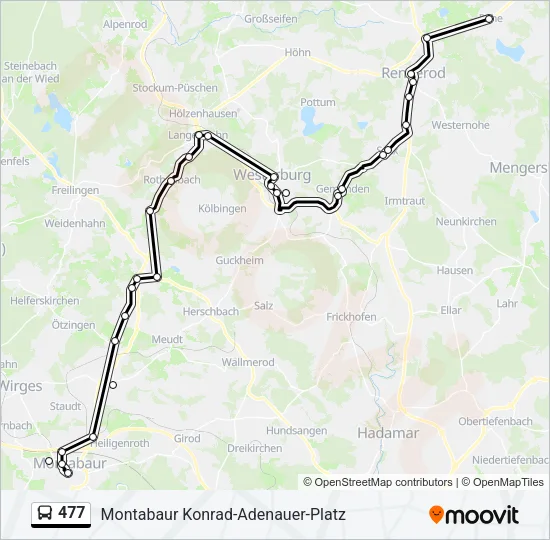 477 Bus Line Map
