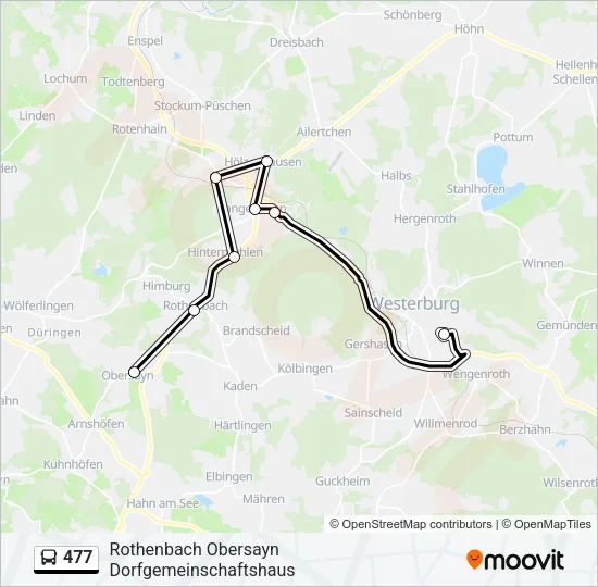 477 Bus Line Map