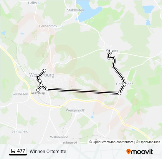 477 Bus Line Map