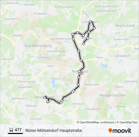 477 Bus Line Map