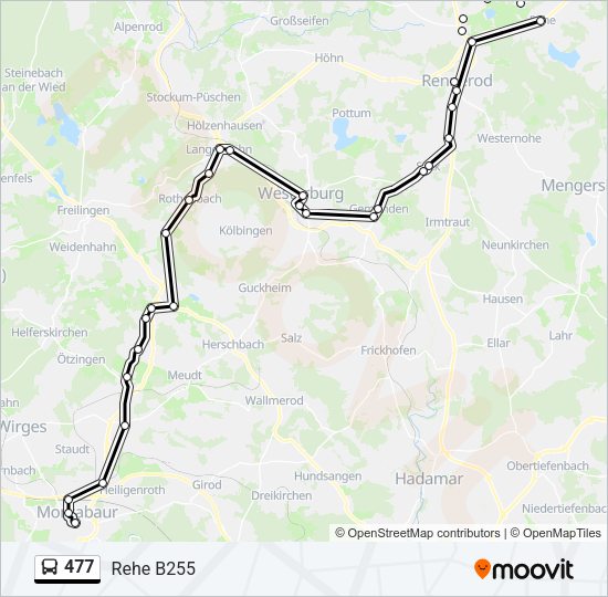 Автобус 477: карта маршрута