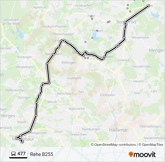 477 Bus Line Map