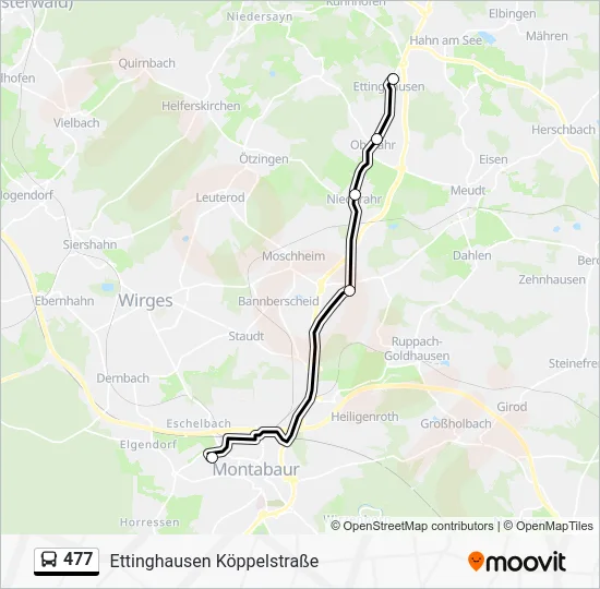 Автобус 477: карта маршрута