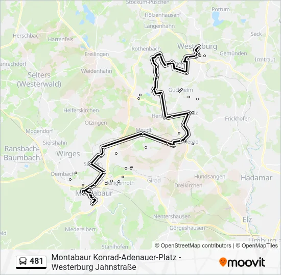 Автобус 481: карта маршрута